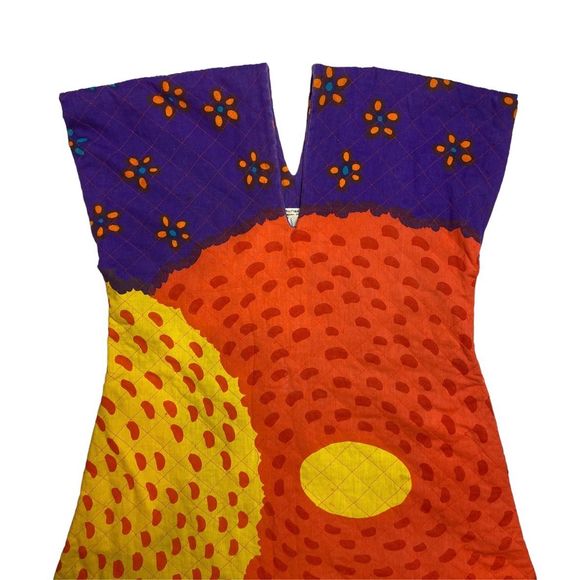 MARIMEKKO Suomi-Finland Vintage 1970's Quilted Maxi Dress - Picture 3 of 10